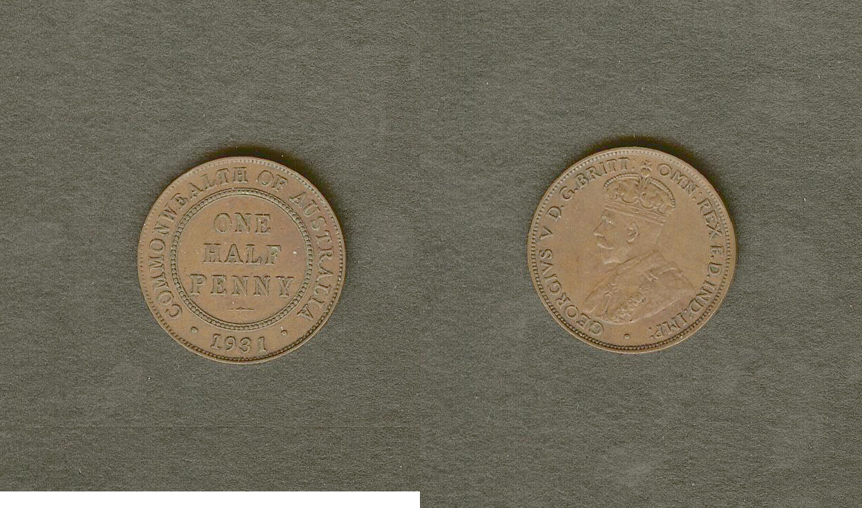 AUSTRALIE 1/2 Penny 1931 SUP